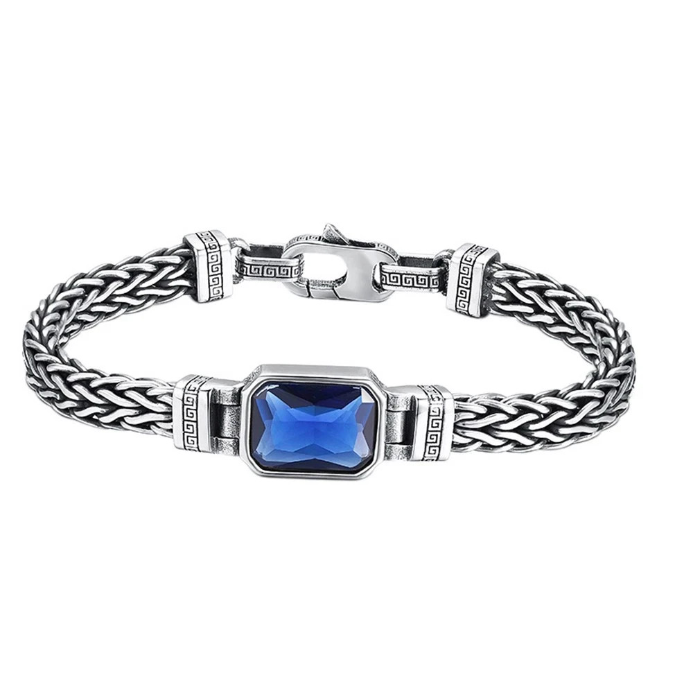 Pure S925 Sterling Silver Chain 12mm Braided Wheat Link Bracelet 7.9inch 34-35g