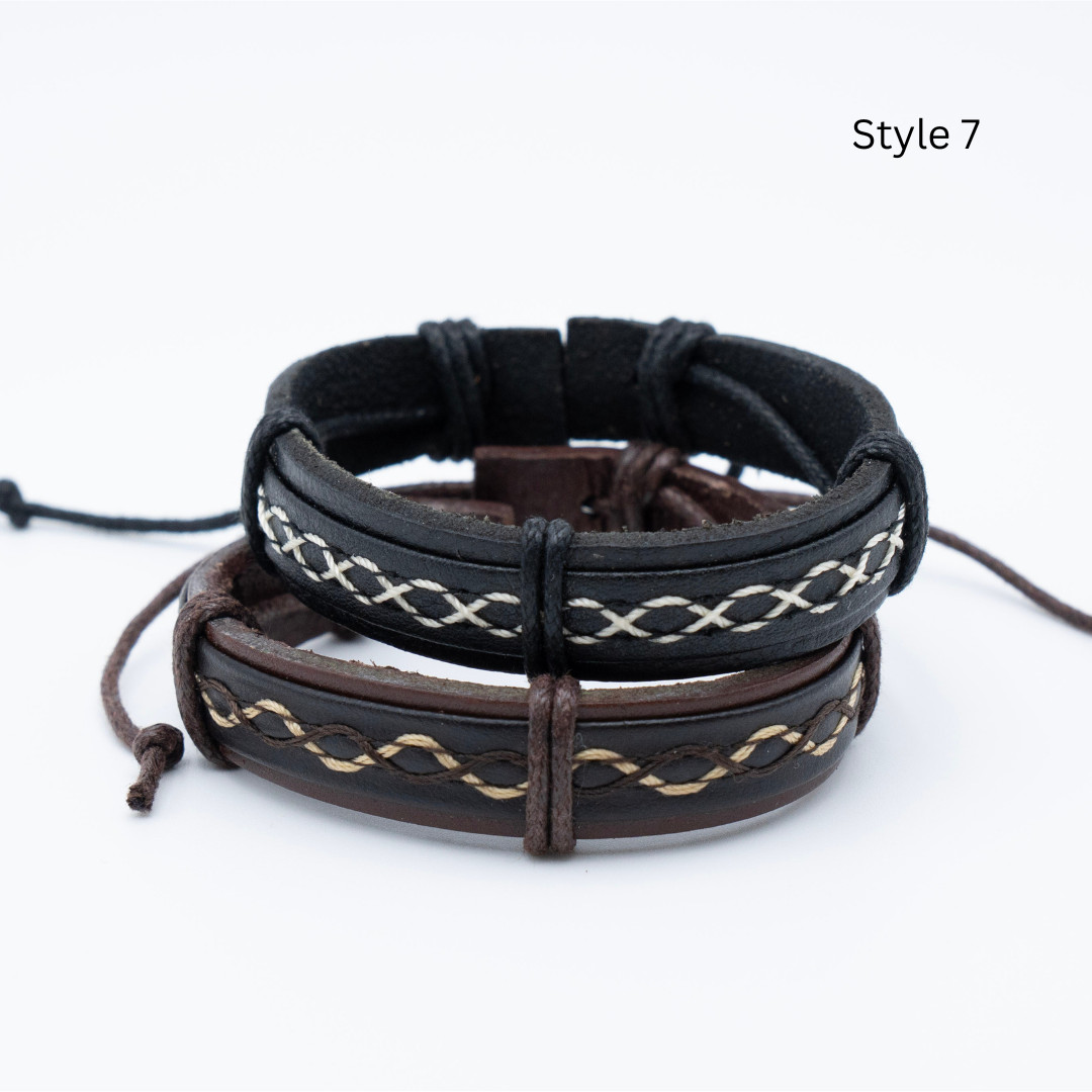 Handmade Woven Leather Bracelet Men Women Braided Studded Wrap Charm Bulk USA
