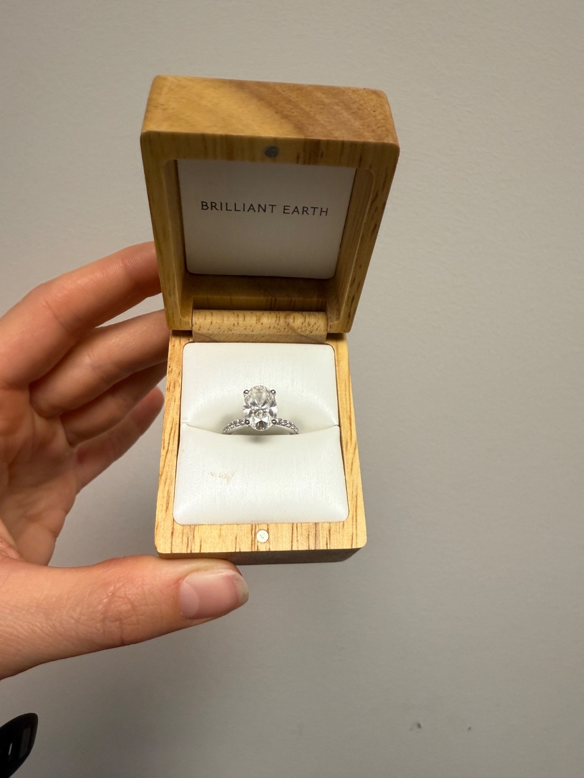 3.02 Carat Brilliant Earth Lab Created Platinum Ring, Super Ideal, VVS2, Color E