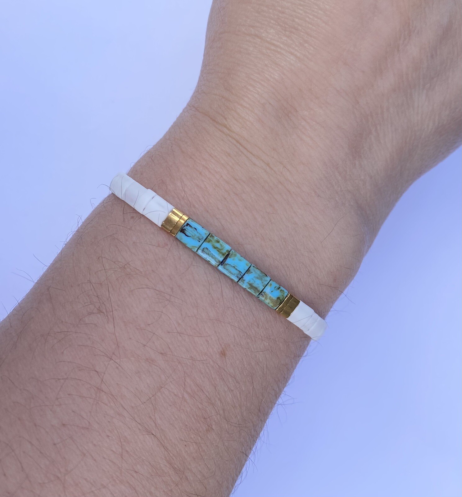 Miyuki Tila bracelet boho Japanese glass tile stackable minimal USA