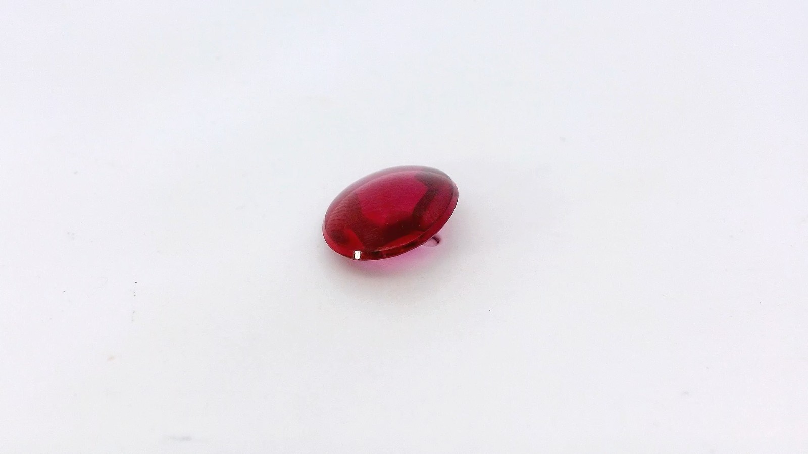 4.36ct Flat Oval Cabochon Lab Created Ruby Gemstone 12 x 10 x 4.3 mm