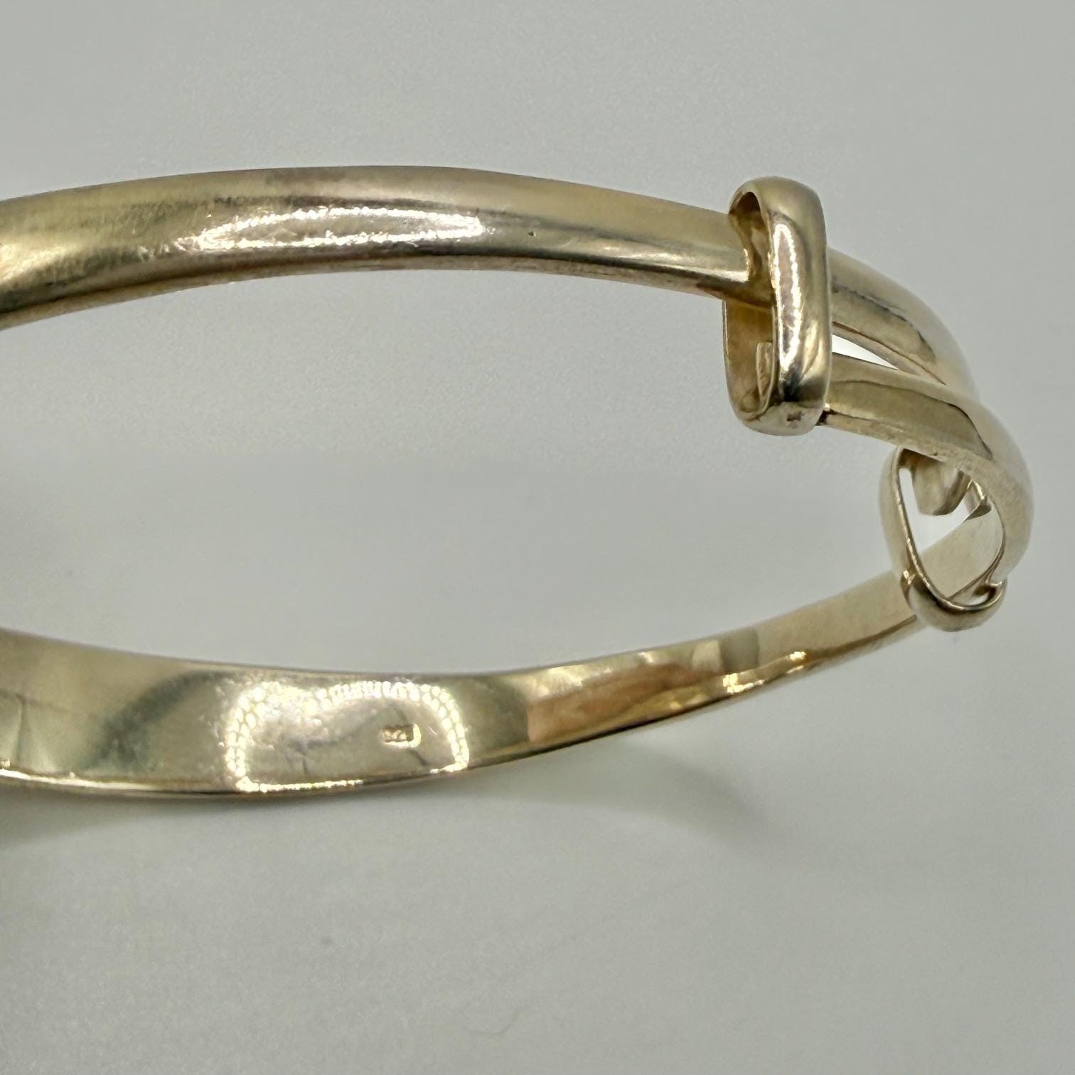 Chinese 925 Sterling Silver Adjustable Engraved Bangle Bracelet