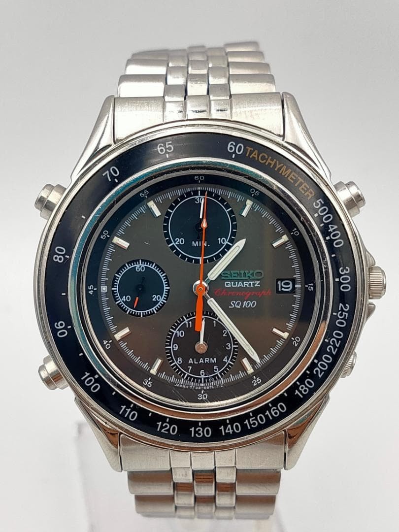 Vintage Seiko SQ100 Chronograph Alarm 7T32-6B50 Quartz JDM Overseas Rare | Japan