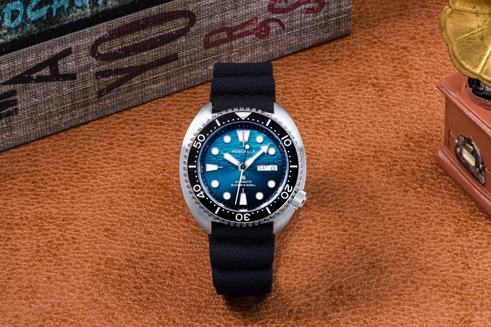Heimdallr Sharkey 6105 Willard NH36 Day Date Automatic Watch Turtle Diver 45mm