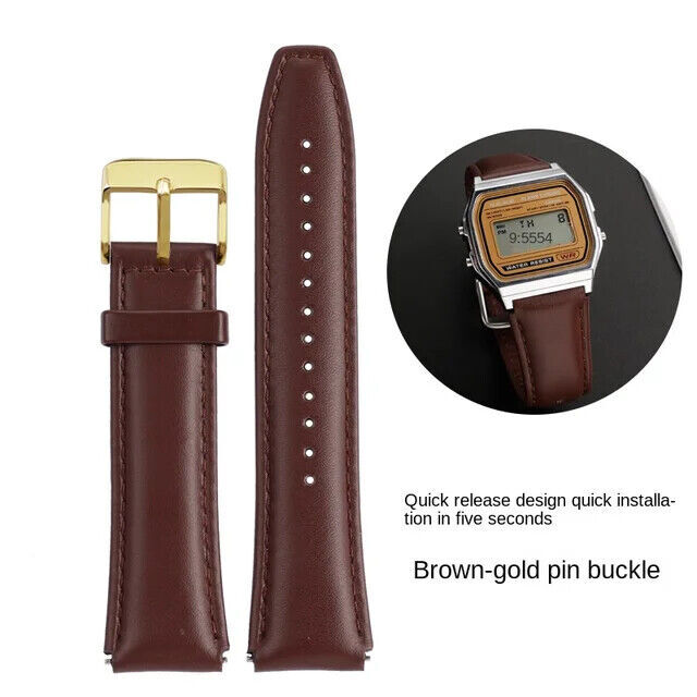 18mm Leather Watch Band Strap For Casio AE1200 A158W A168 AE-1200WHD Bracelet