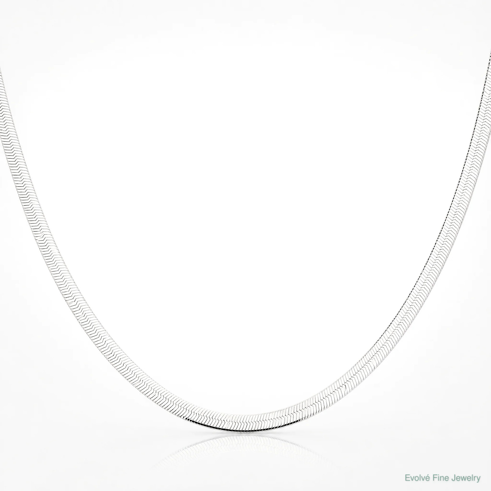 Sterling Silver Rhodium-Plated 4.5mm Magic Herringbone Chain Necklace 16″-24″