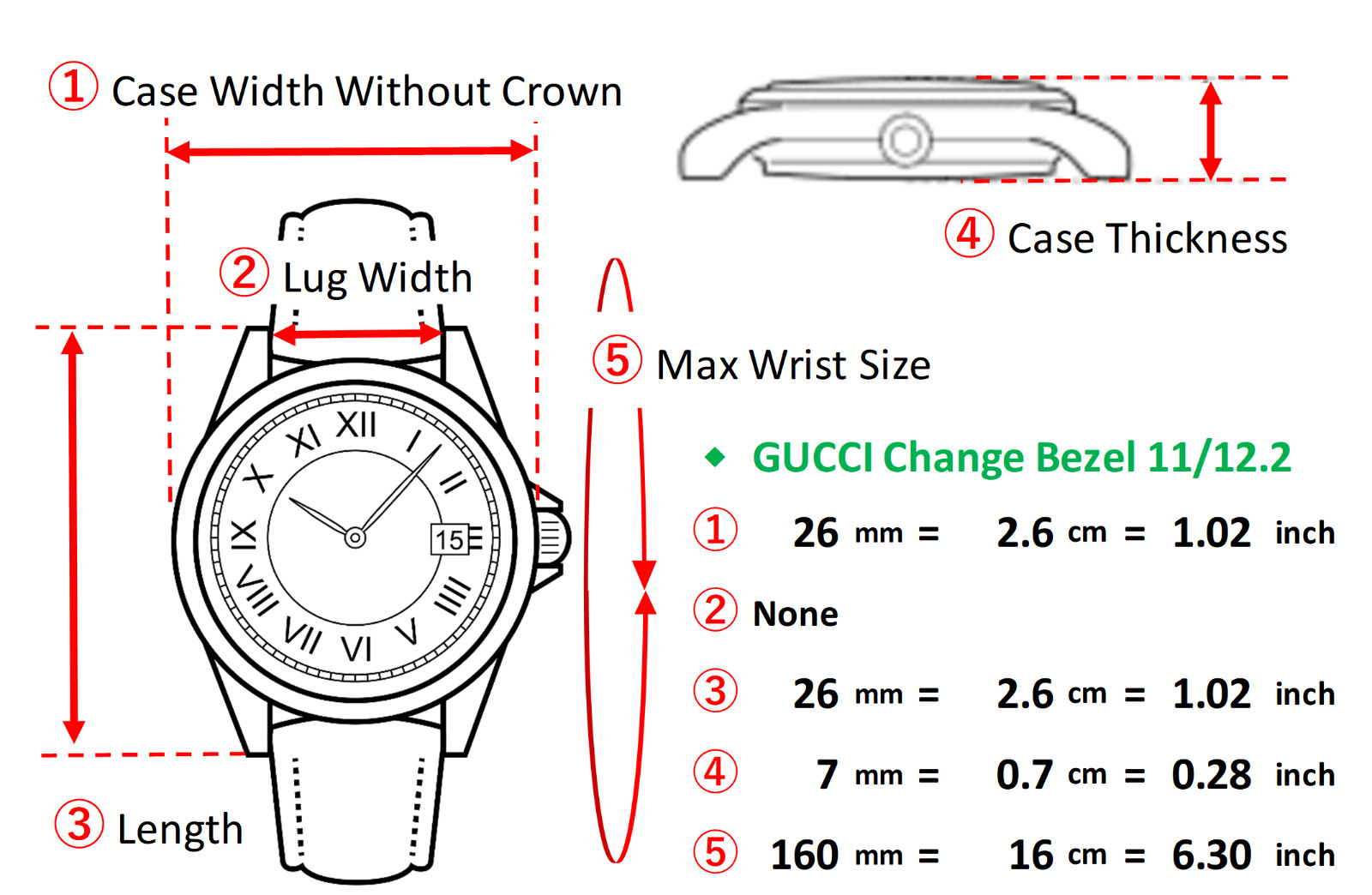 [ N MINT- w/ BOX & Links ] GUCCI Change Bezel 11/12.2 6 Colors 26mm Quartz Watch