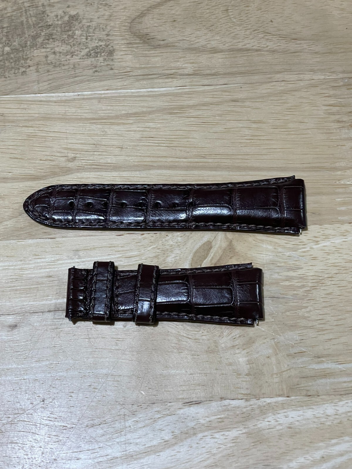 KRIEGER Gigantium 20mm Lug Brown Alligator Watch Band Strap 115mm+77mm w/Pins