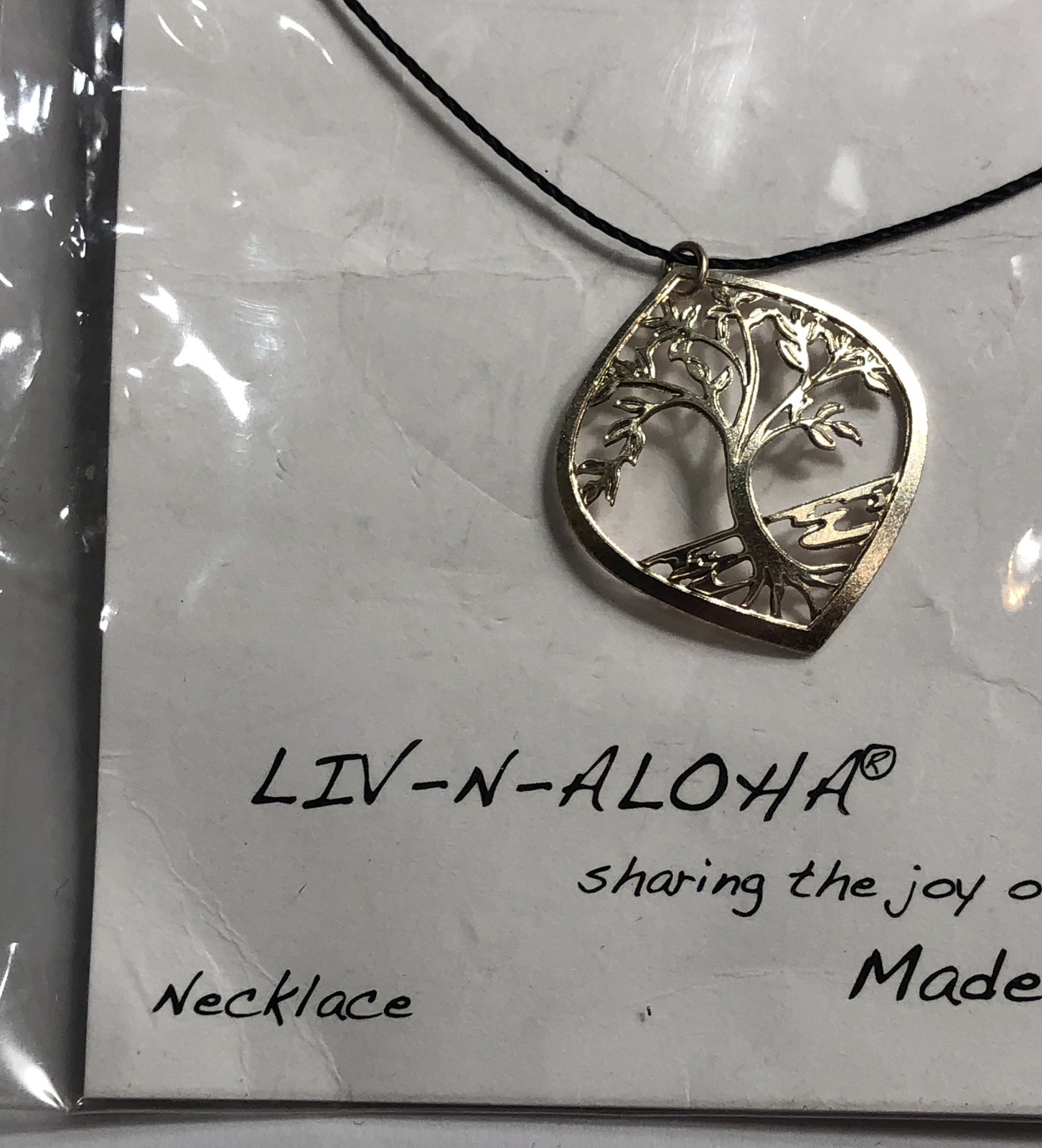 Leighton Lam Necklace Tree of Life Pendant Hawaii Liv-N-Aloha 17 inch – NEW