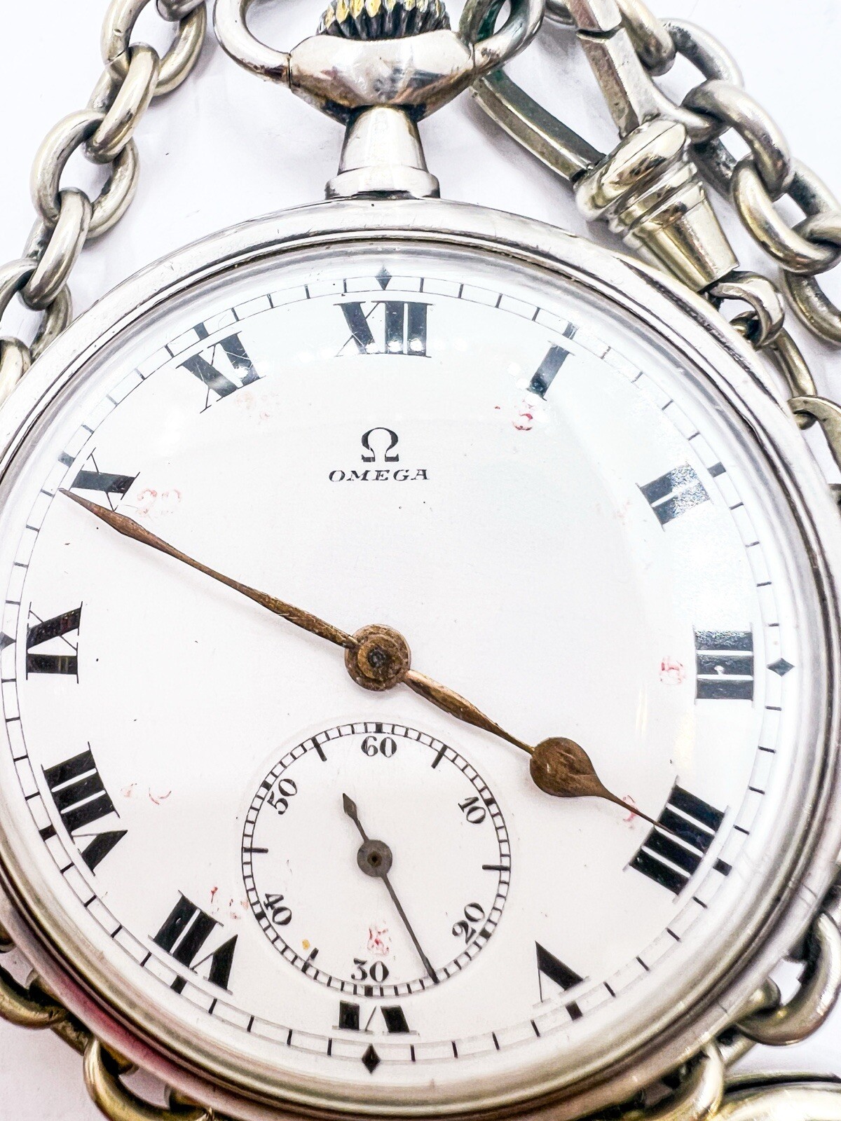 Omega 48.5mm Grand Prix Pairs 1900 Pocket Watch Mechanical Wind Working