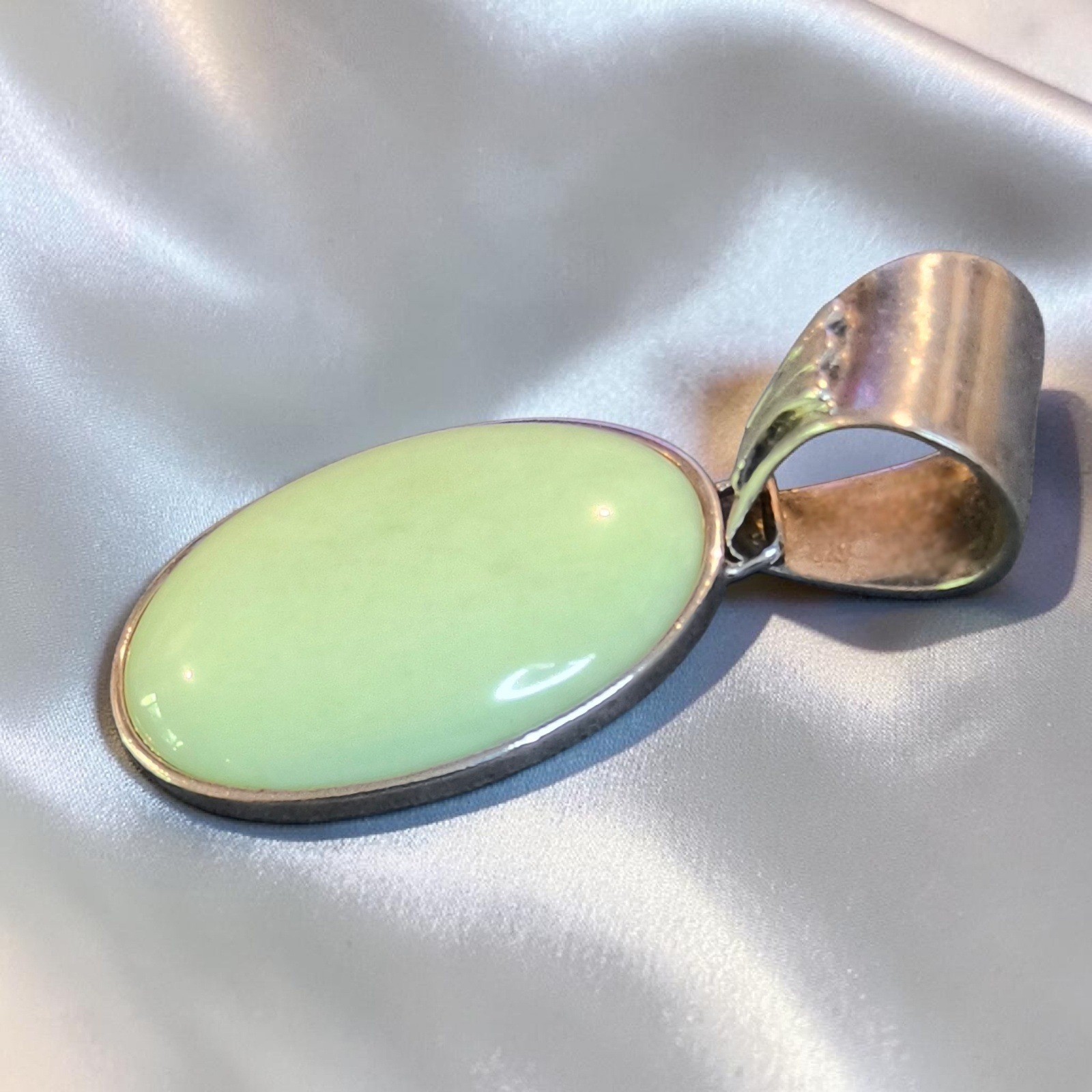Jay King DRT African Meadow Stone Gaspeite Magnesite Sterling Silver 925 Pendant