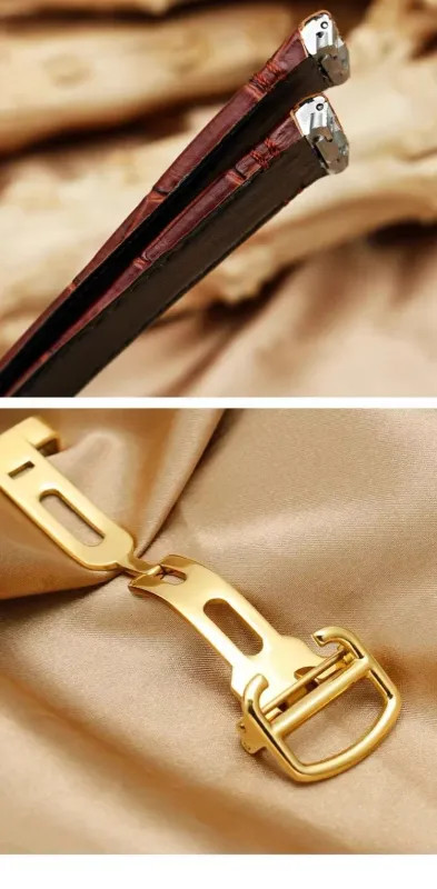 19mm 21mm Leather Watch Strap For Cartier Santos WSSA0009 WSSA0010 WSSA0018