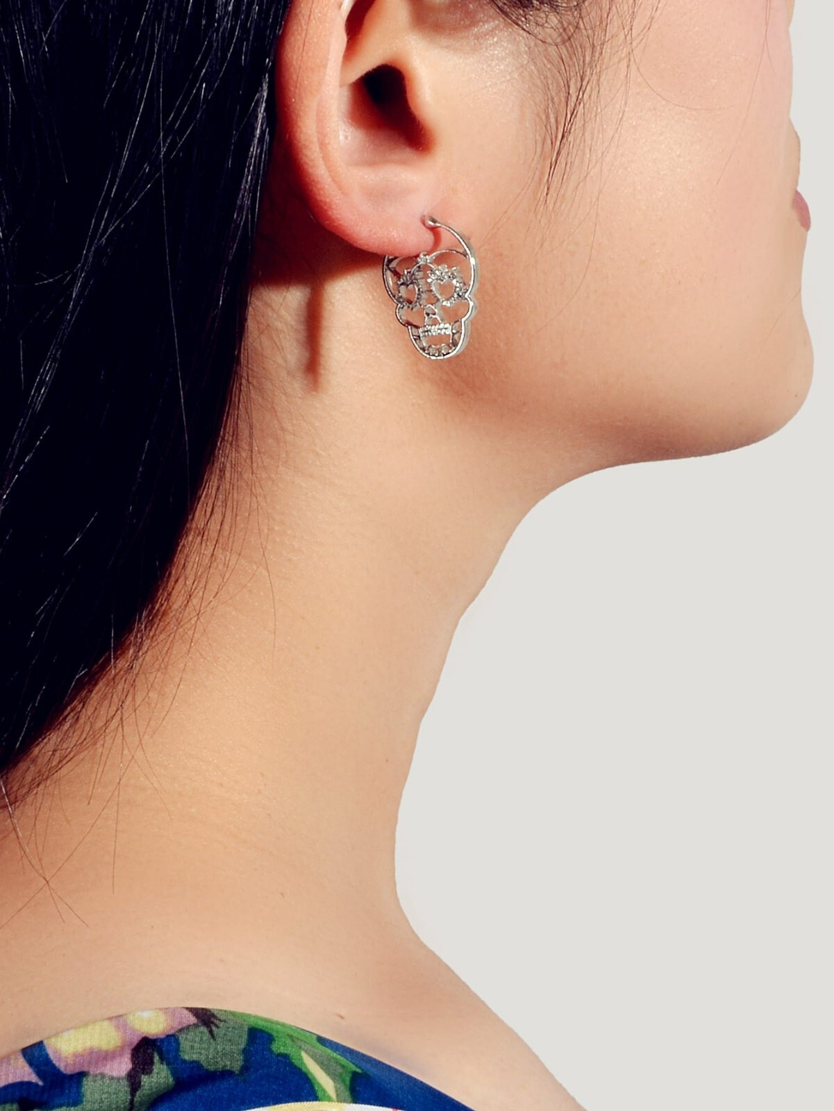 Punk Goth Hip Hop Style Jewelry Skull Head Small Stud Grunge Rock Earrings Gift