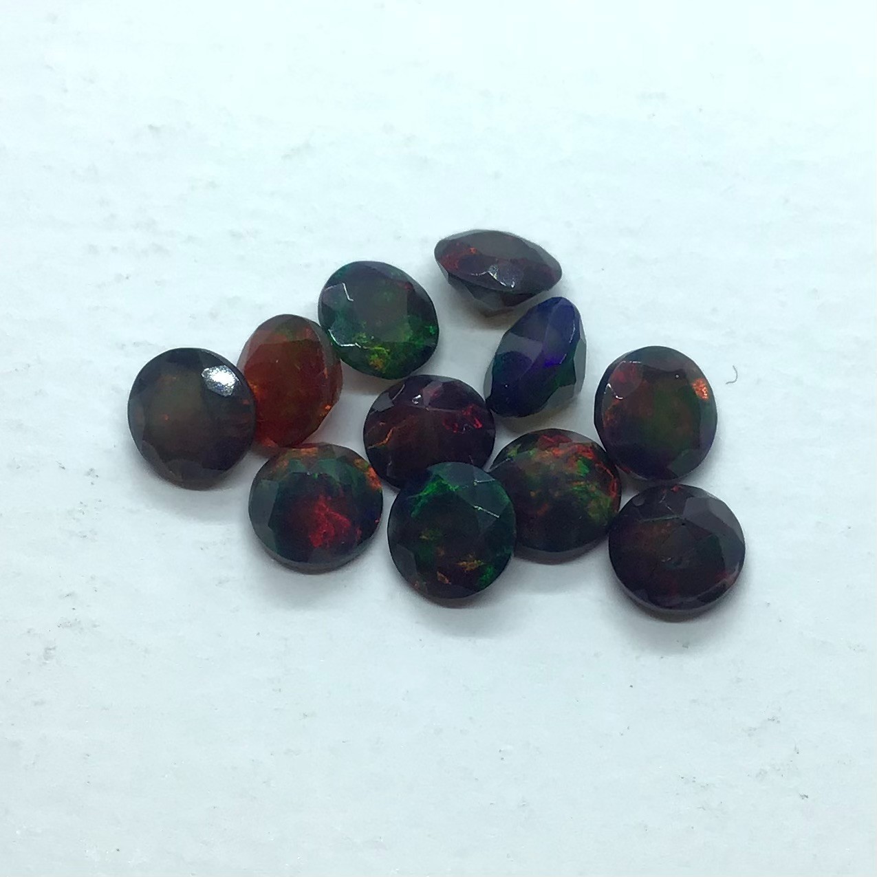 Black Fire Opal AAA Natural Ethiopian Round Cut Loose Gemstone For All Jewelry
