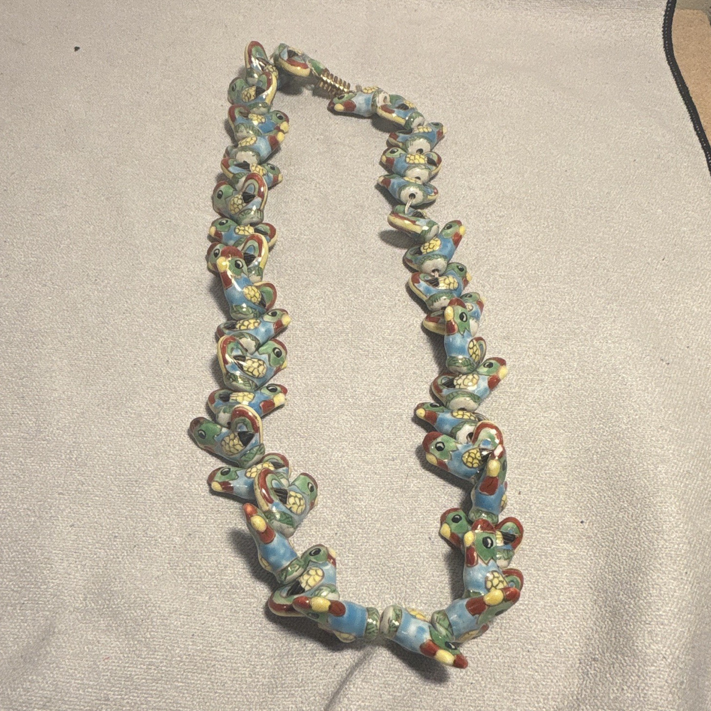 Multicolor Ceramic Bird Beaded Necklace Beaded Chain Animal Theme No Stone