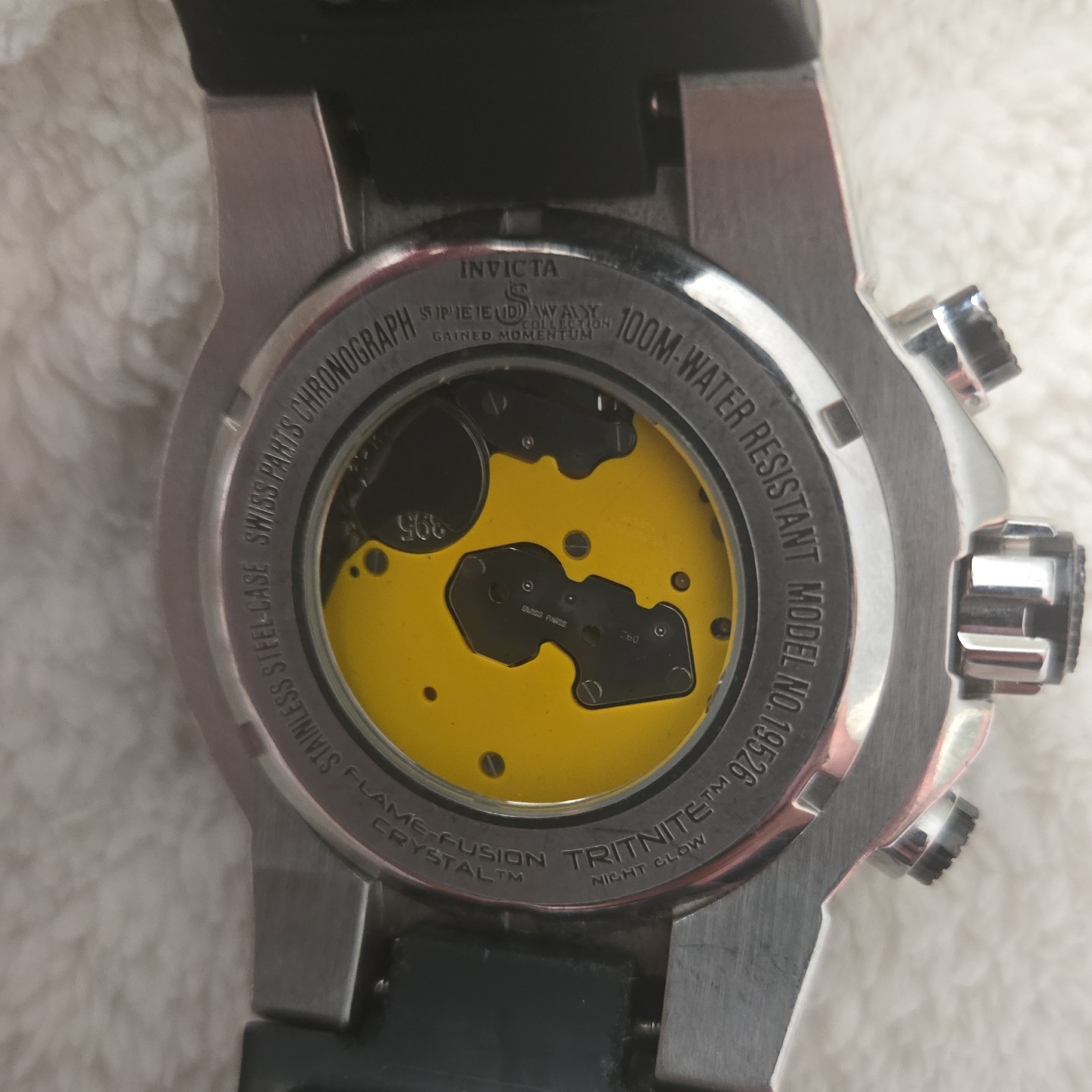 Invicta S1 Rally 52mm Quartz Chronograph Black Dial 100m Silver SS Rubber