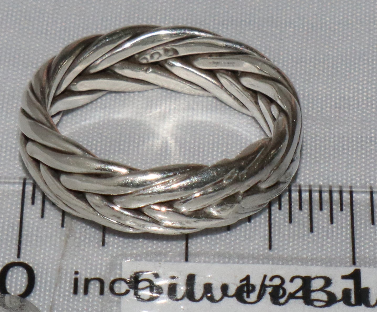 Vintage Sterling Silver Braided Weave Woven Band Ring Size 7.75 6 grams