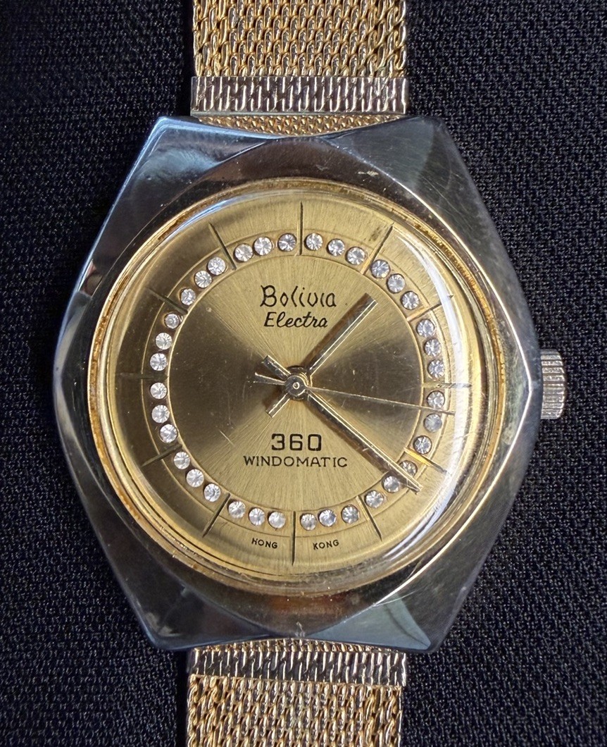 Vintage Bolivia Electra 360 Windomatic Swiss Parts 1 Jewel Tested And Working