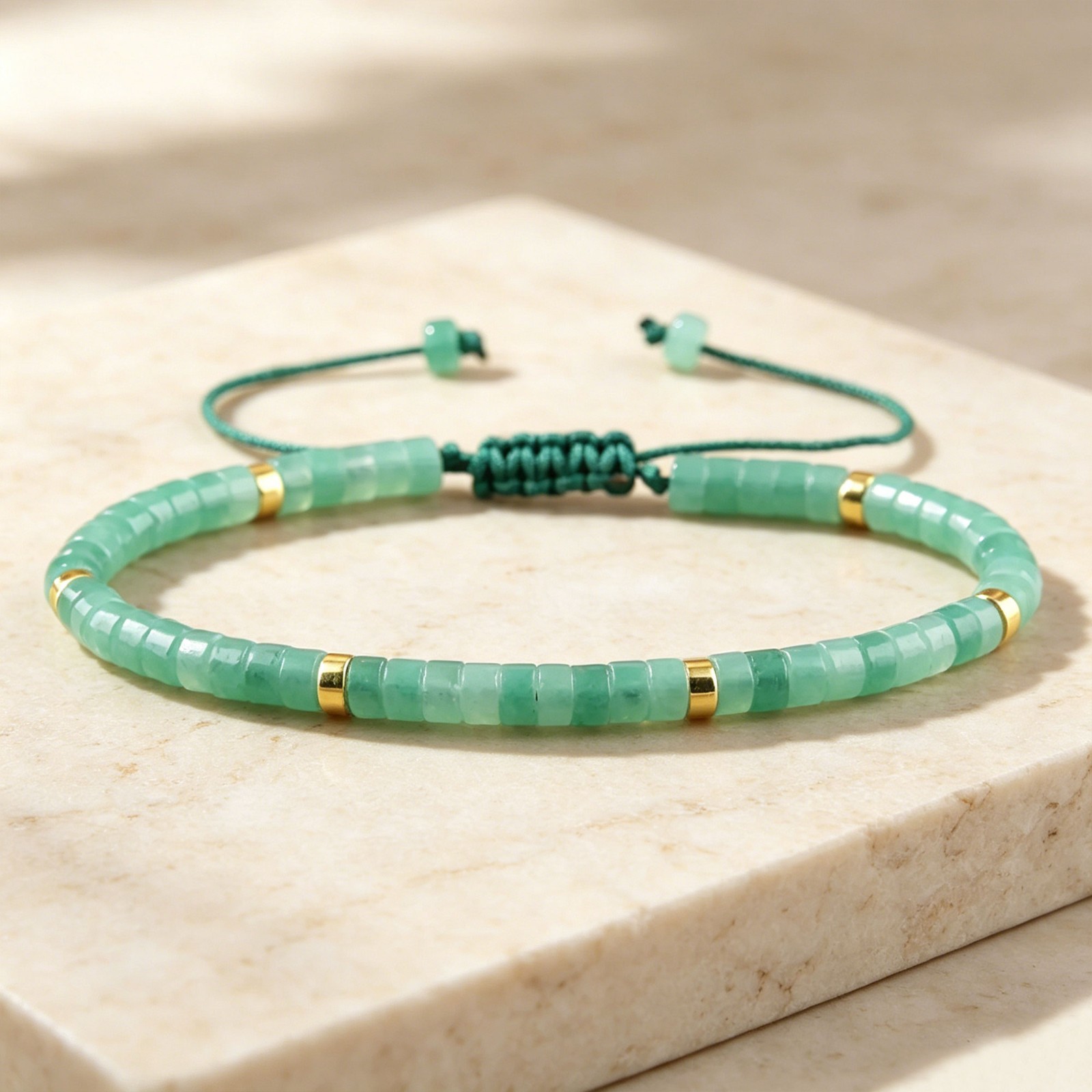 AA+ Grade Green Aventurine Gemstone Beaded Healing Good Luck Women Men Bracelet