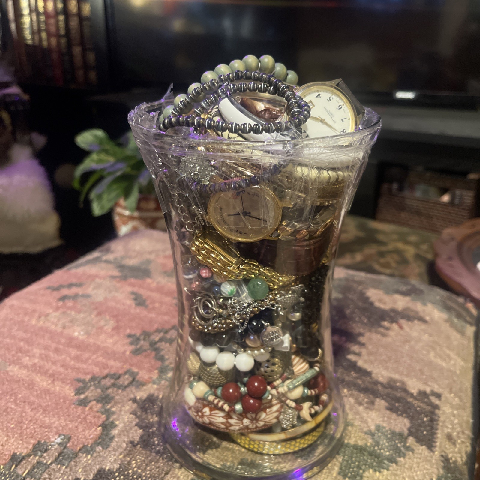 Mystery Jewelry Jar Greens, Blues, Turquoise Vintage To Now Over 70 Pieces