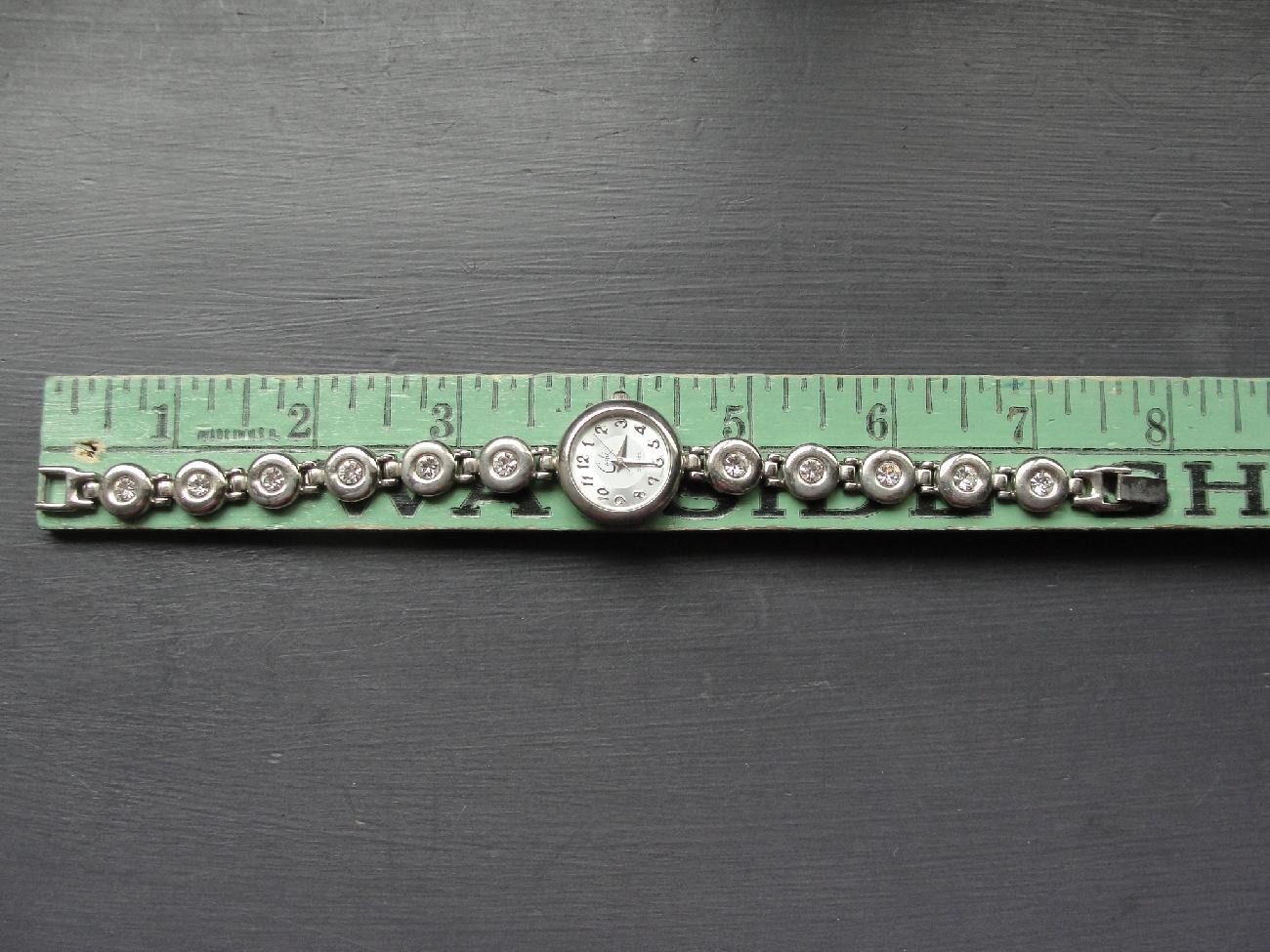 Vintage Cache Quartz Ladies Watch CA-318 Rhinestones Band Runs, New Battery