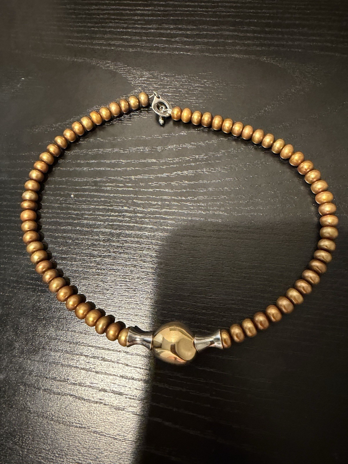RLM Studio Robert Lee Morris Sterling Silver 925 Brass Pearl Necklace 16″