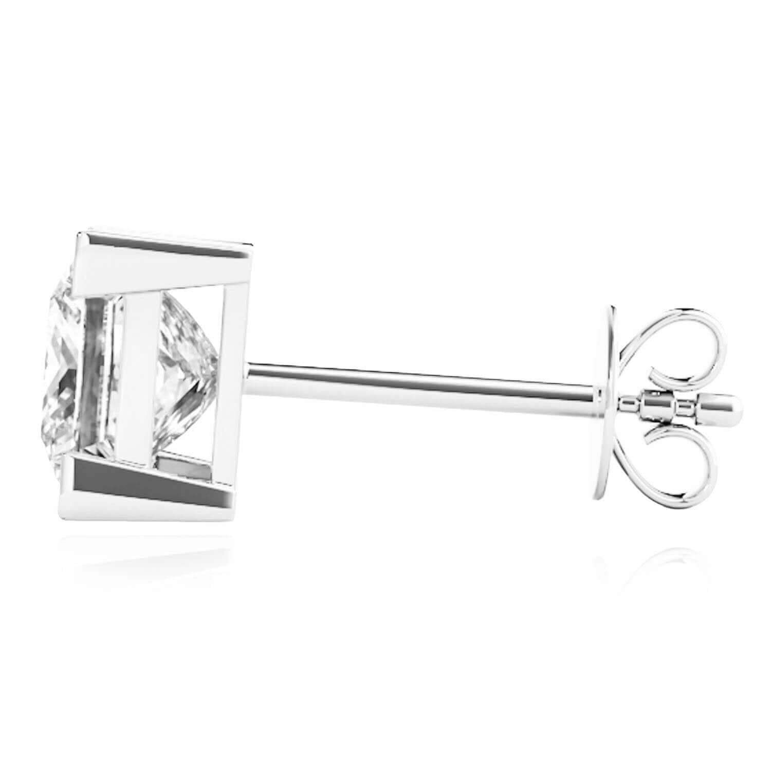 Lab-Grown Diamond 14K White Gold Princess-Cut Stud Earrings 4.5-8mm
