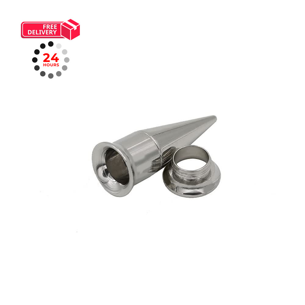 NewZenro Fashion Spike Ear 2 Stretching Tapers Plugs 316 Surgical 3mm, Black