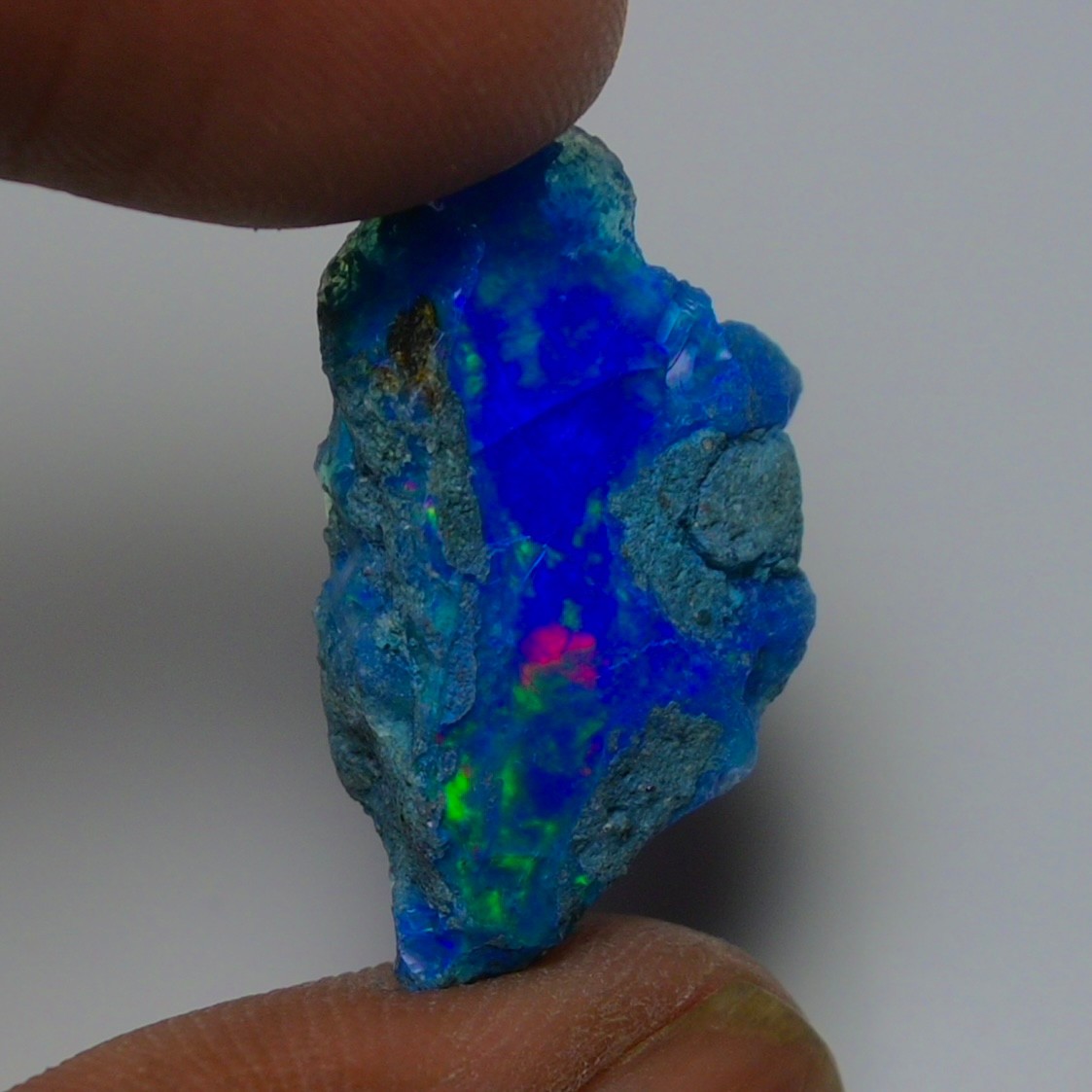Blue Opal Rough 9.45 Carats, Smoked Ethiopian Welo Opal Rough, Fire Opal Rough
