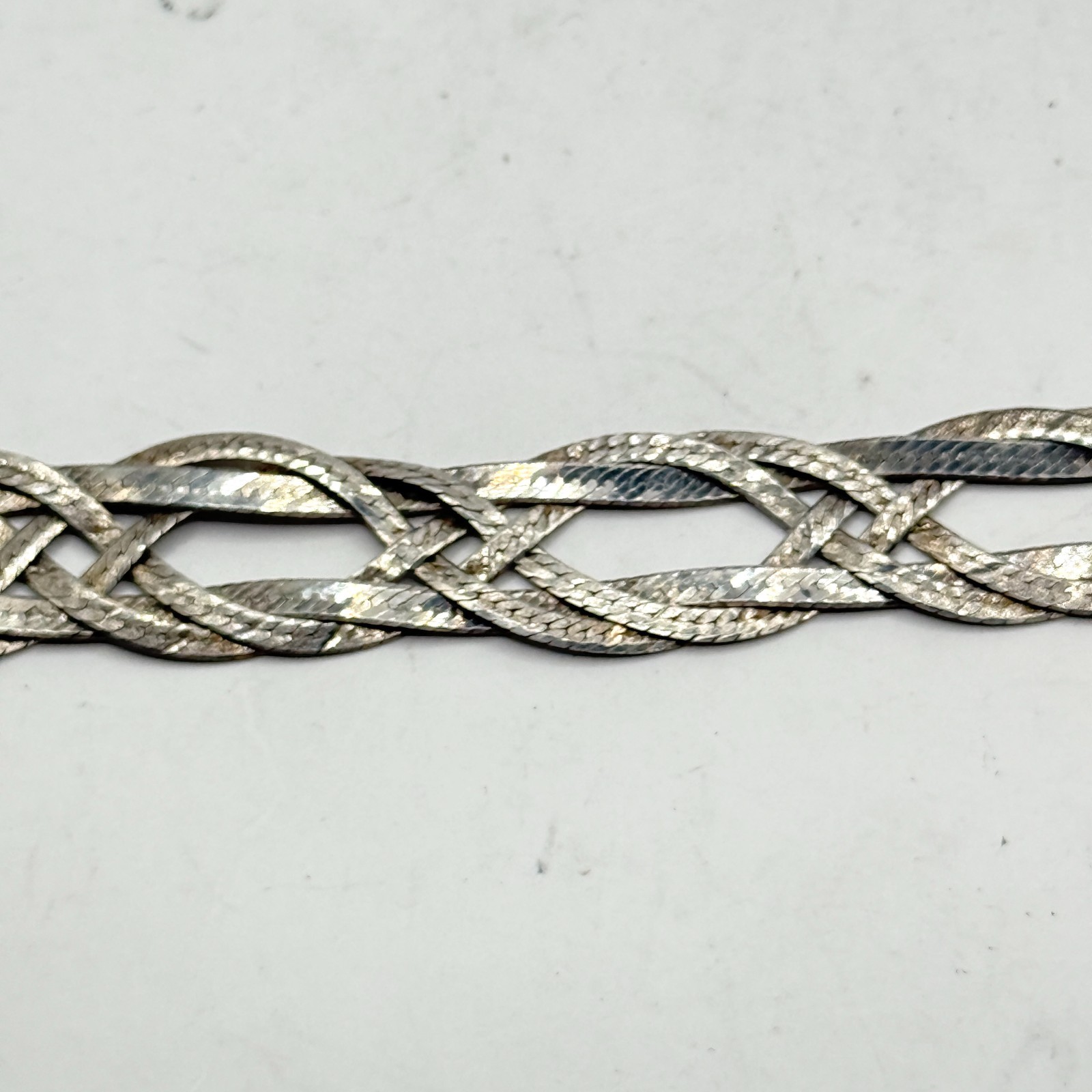 Vintage Milor Italy 925 Sterling Silver Woven Herringbone 7.5″ Bracelet 10.6g