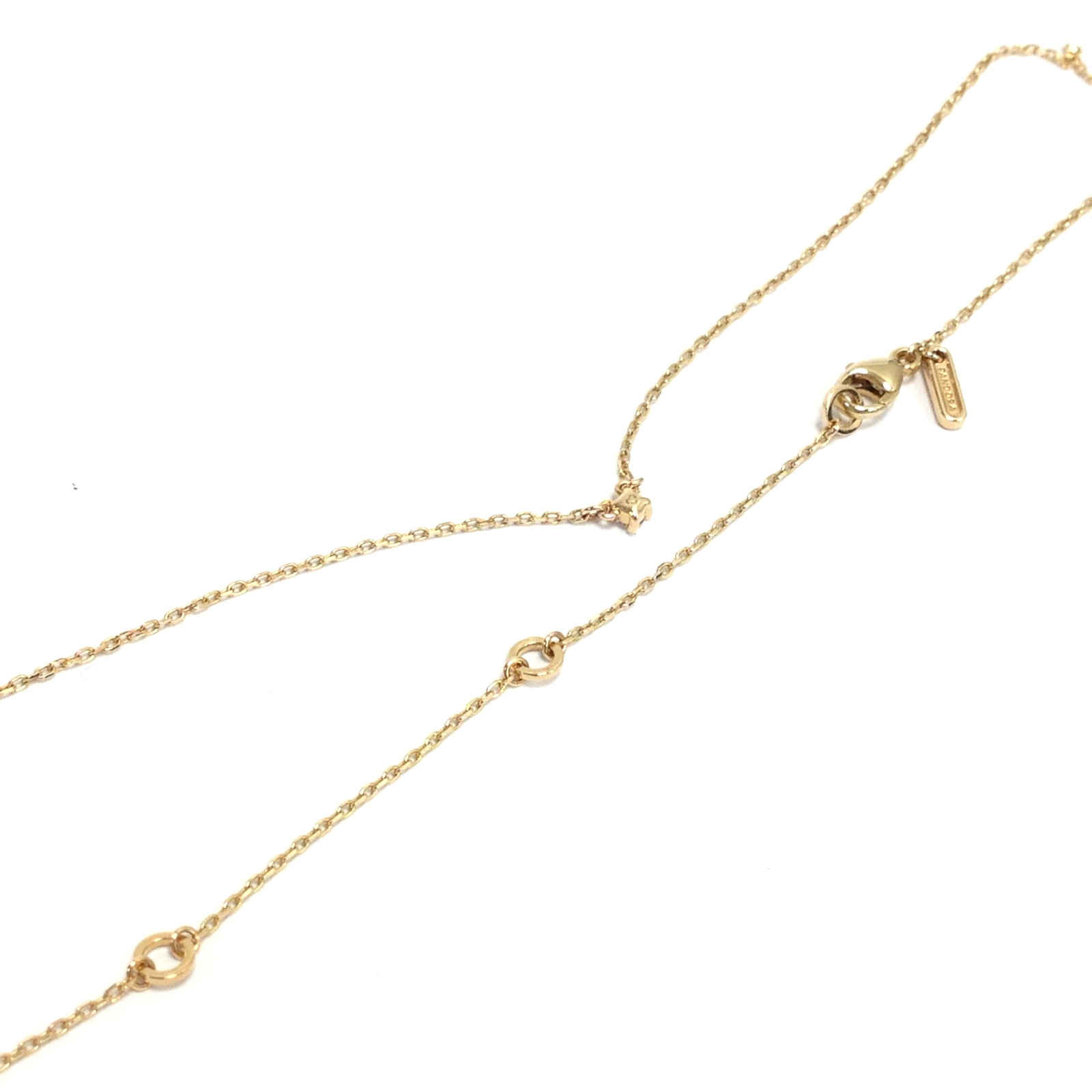 Pandora Era 14K Yellow Gold 0.05 ct Lab Grown Diamond Solitaire Necklace Adj.