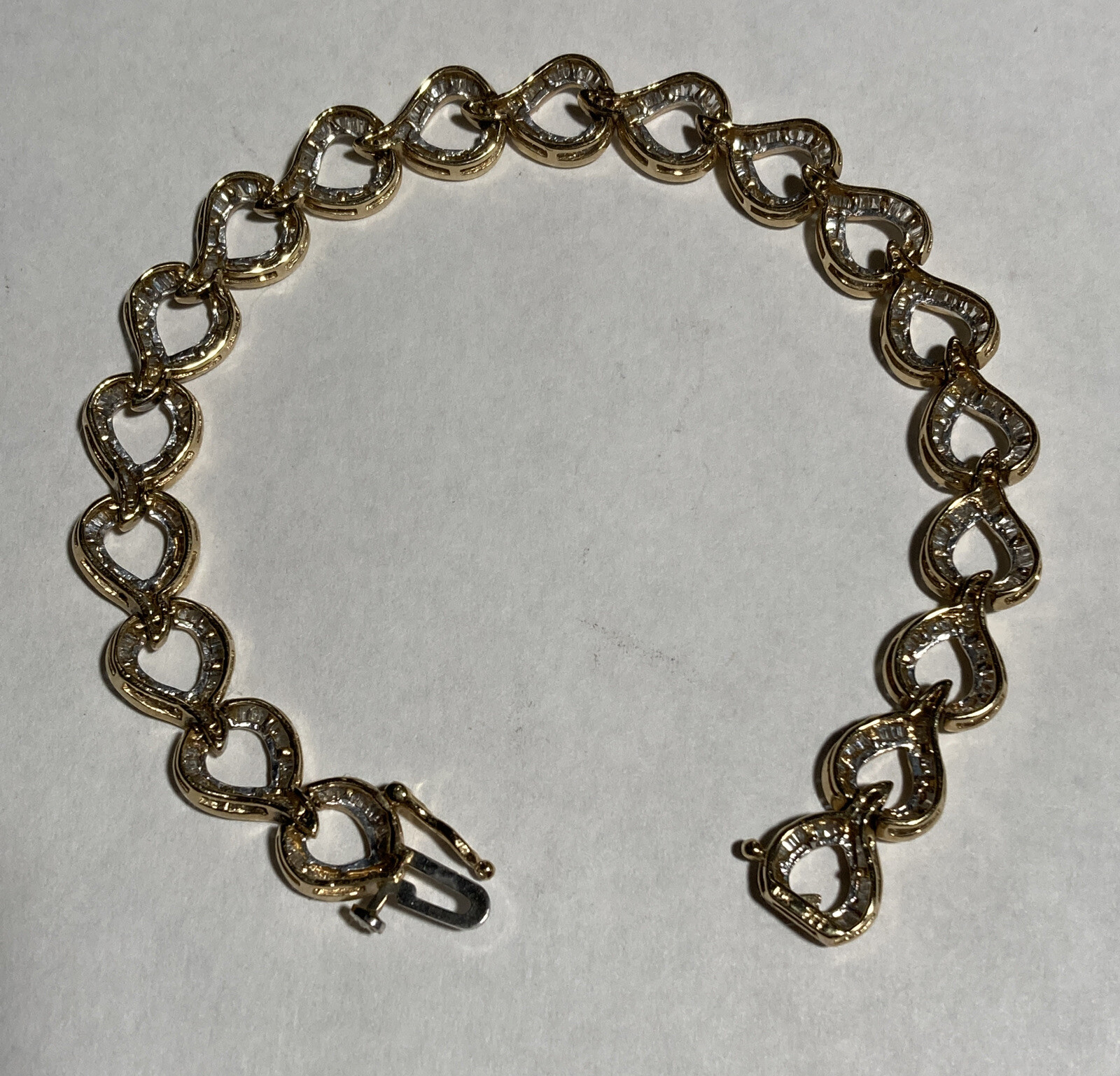 10K Yellow Gold 6.50 Cttw Diamond Bracelet 7 1/4 Inches