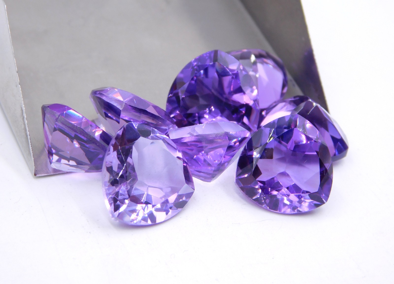 Lab Created Amethyst Trillion Cut Loose Gemstone 15 MM For Jewelry Making P-3638