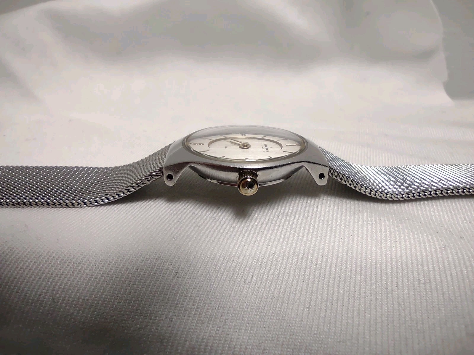 Skagen Quartz Silver Dial Stainless Steel Mesh Band Water Resistant Ladies Watch