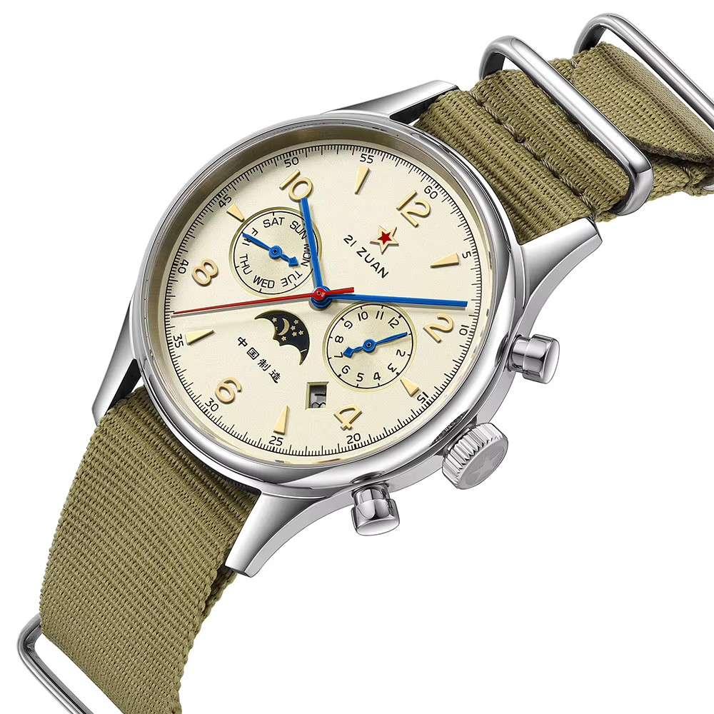 SEAKOSS 1963 Vintage Automatic Watch ST1654 Moonphase Day Date 40mm Sapphire