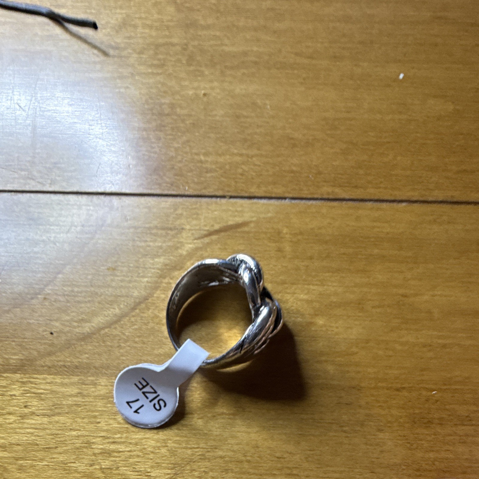 Silver Tone Chain Link Band Ring Size 17 No Stone Metal Fashion