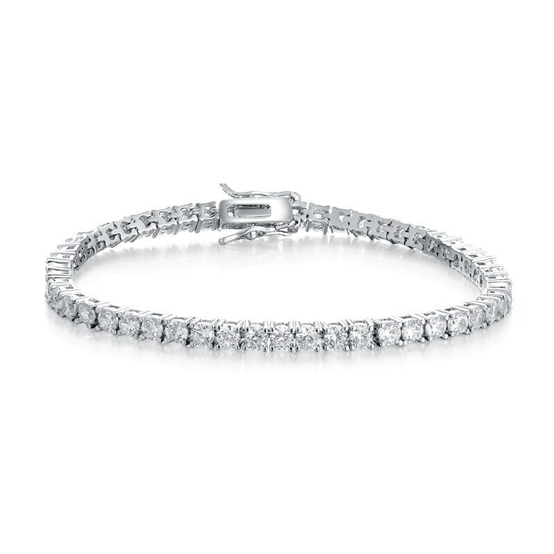 3mm-6mm Women Men’s Gold Plated SteeI Iced Out Tennis Bracelet CZ Stone