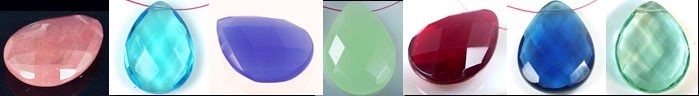 40x30mm Amethyst glass Faceted Teardrop Pendant