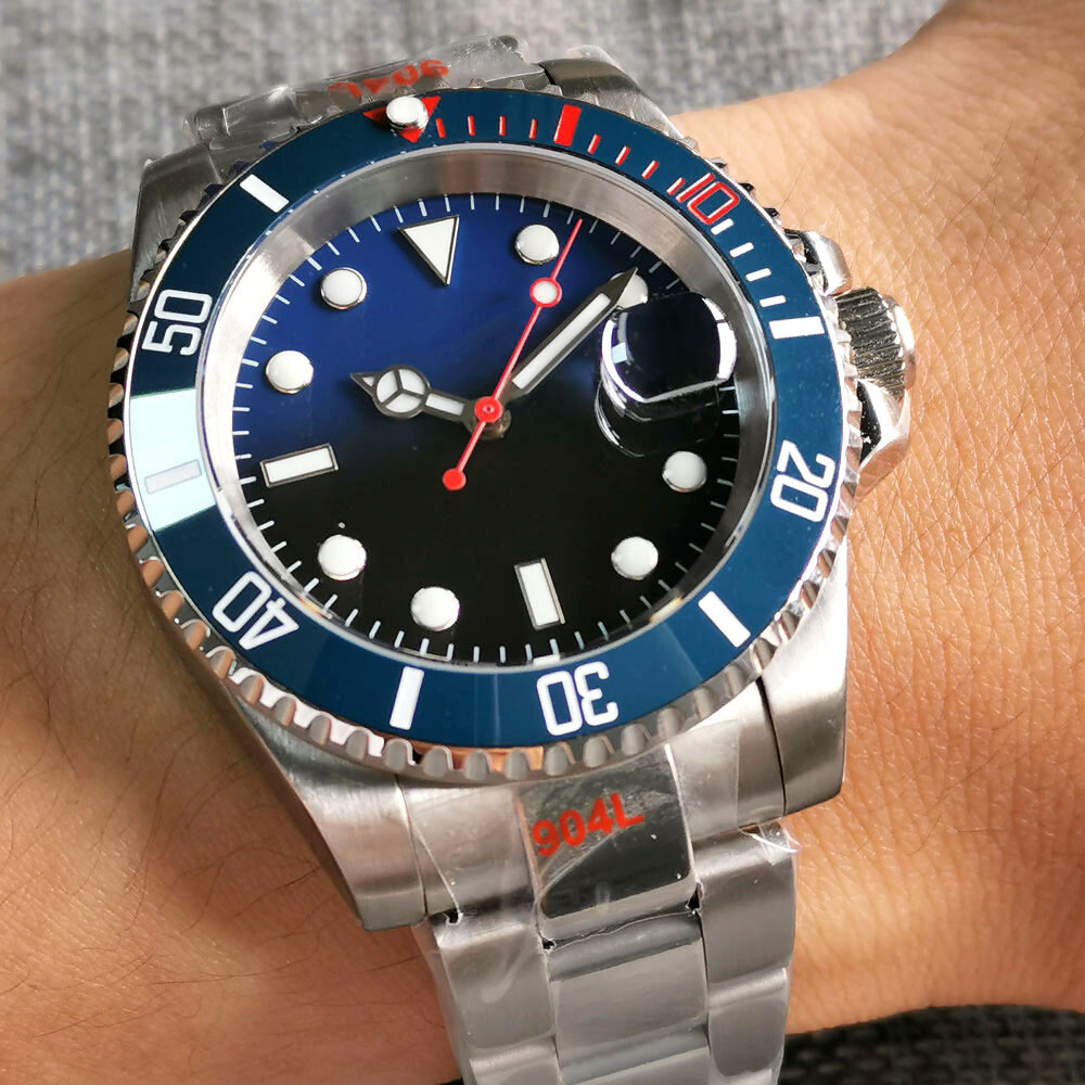 40MM NH35A PT5000 Blue/Black Dial Sapphire Glass Ceramic Bezel Auto Men’s Watch