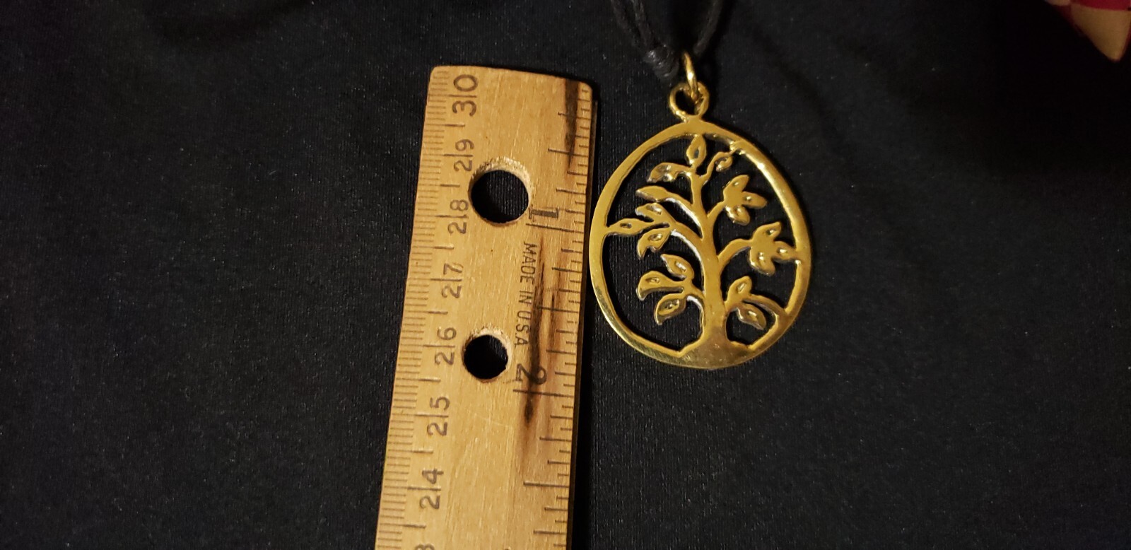 Handmade Southeast Asia Cambodia Ethnic tree design brass pendant necklace