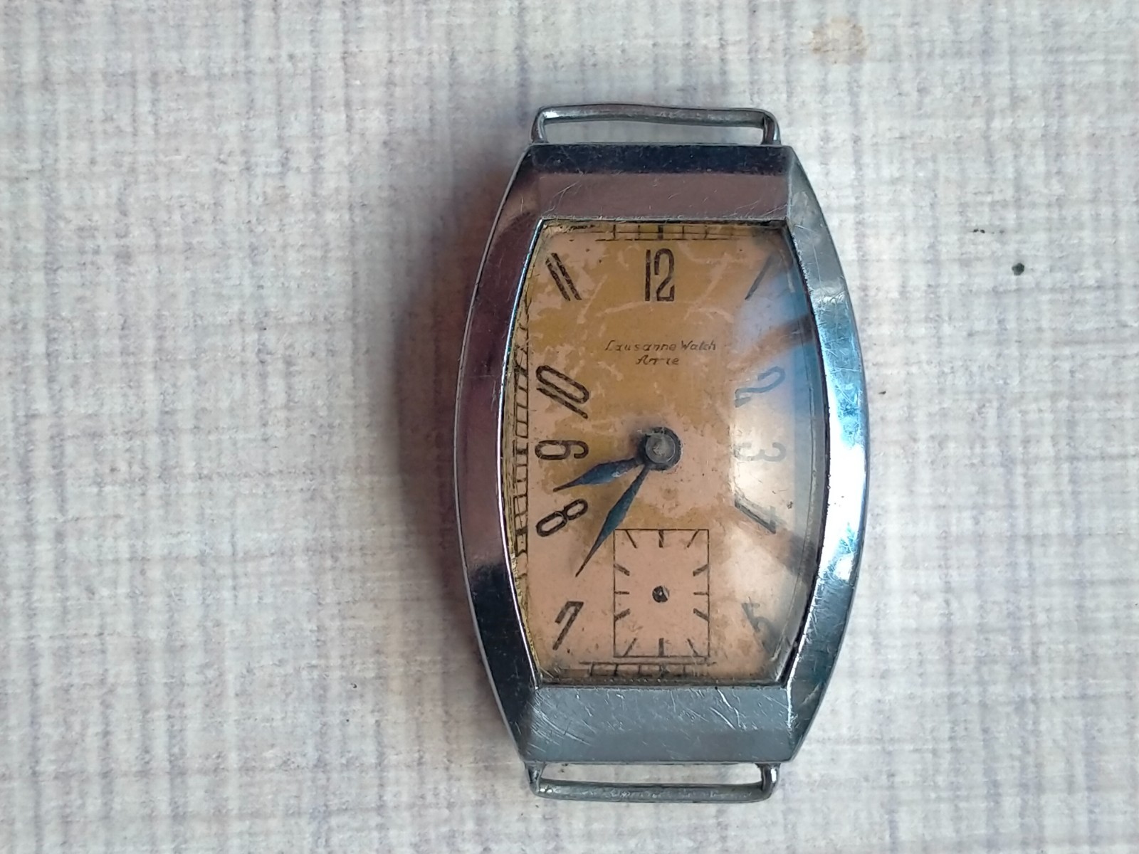 Vintage Lausanne Watch Mechanical Wristwatch Swiss Vintage Tonneau Case Not Work