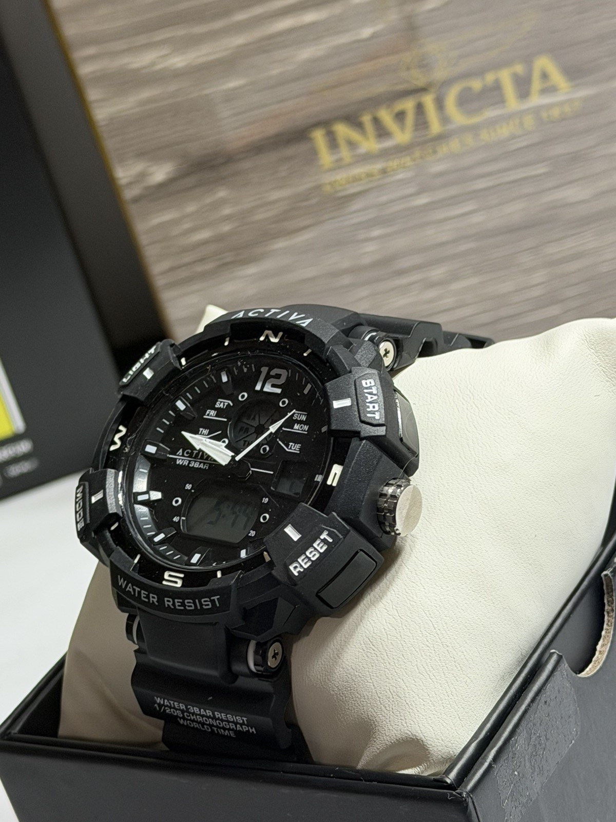 Activa X Invicta ACW8045-003 Digital Essentials Men’s 53mm Black Sport Watch NEW