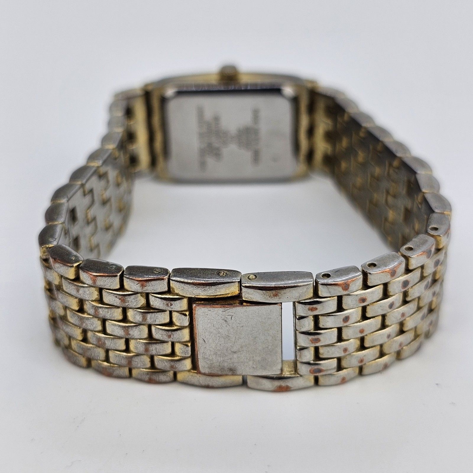 Benrus Women’s Watch 19MM Gold Dial Diamond Bezel Gold Bracelet 6.5″ New Battery