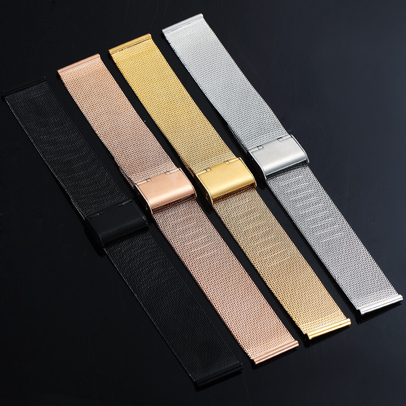 304 Ultra-thin Stainless Steel Watch Band Milanese Fine Line Mesh Strap 8mm-24mm