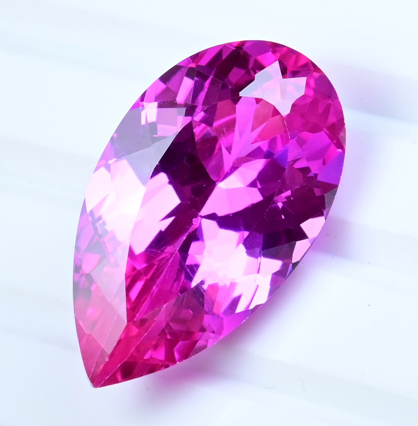 32.55 Ct Natural Flawless Mogok Pink Ruby Pear Certified Loose Gemstone