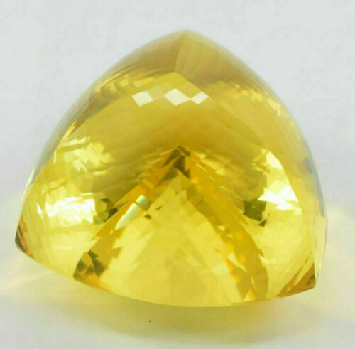 891Carat Brazilian Trillion Cut Yellow Citrine Natural Gemstone Exclusive Piece