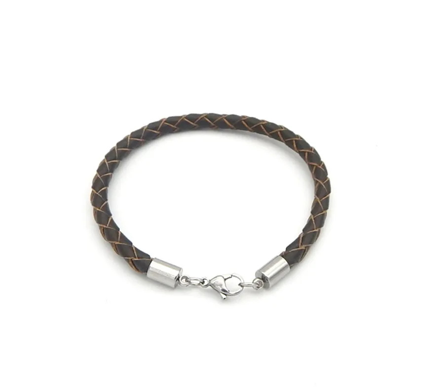 End Cap Clasps Stainless Steel Leather Cord Bracelet Necklace Connectors 5PCS