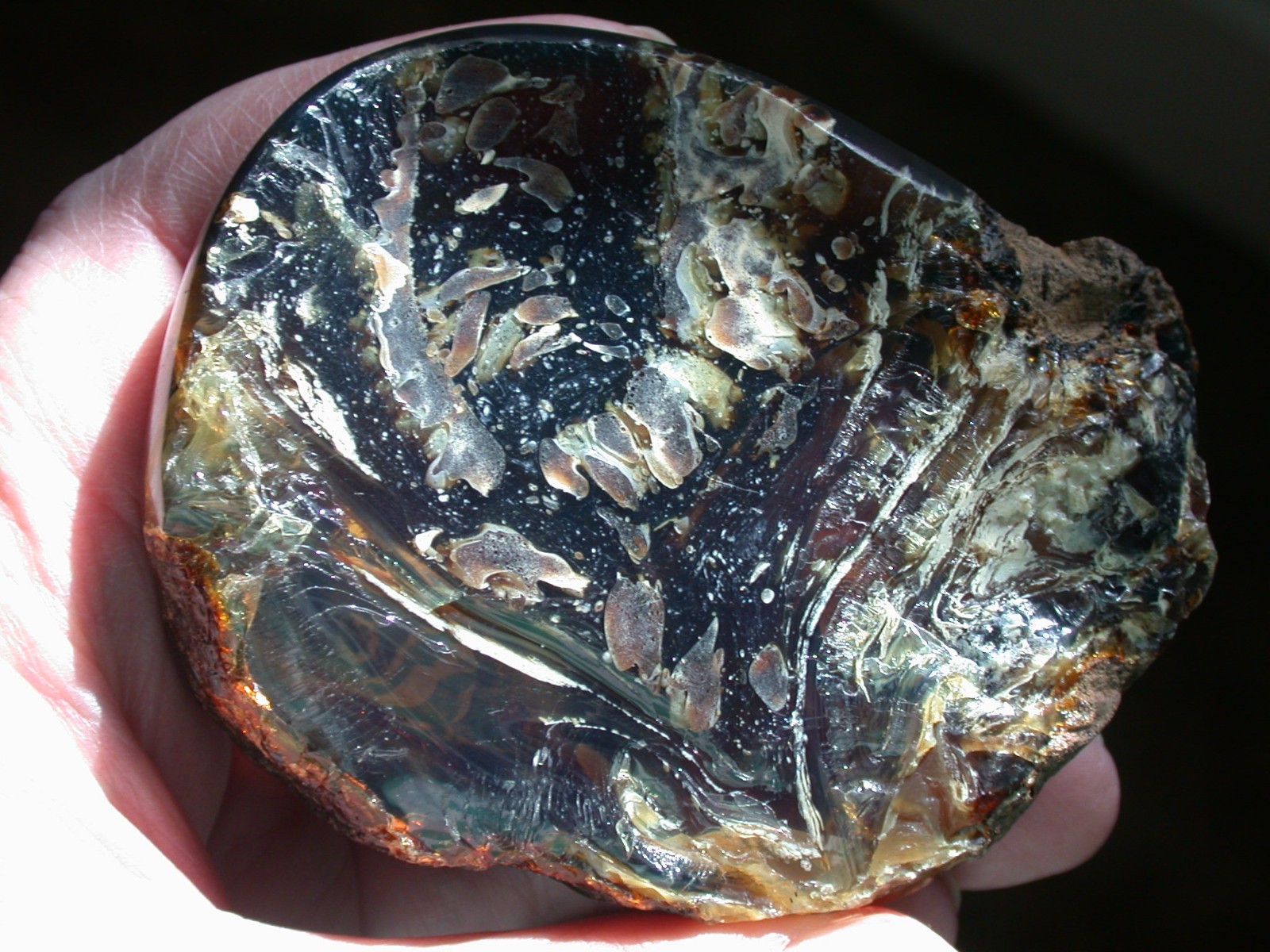 Beautiful BLUE Multicolor AMBER Fossil Gemstone LARGE 132 gram Piece