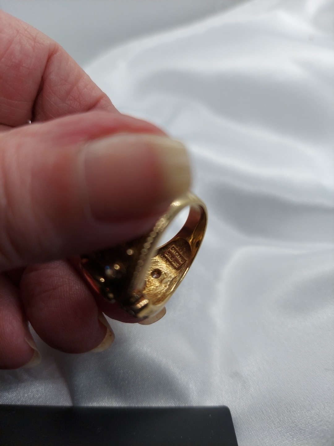 18k On Sterling Garnet Lemon Citrine Byzantine Etruscan Ring Sz10 Ross Simon’s
