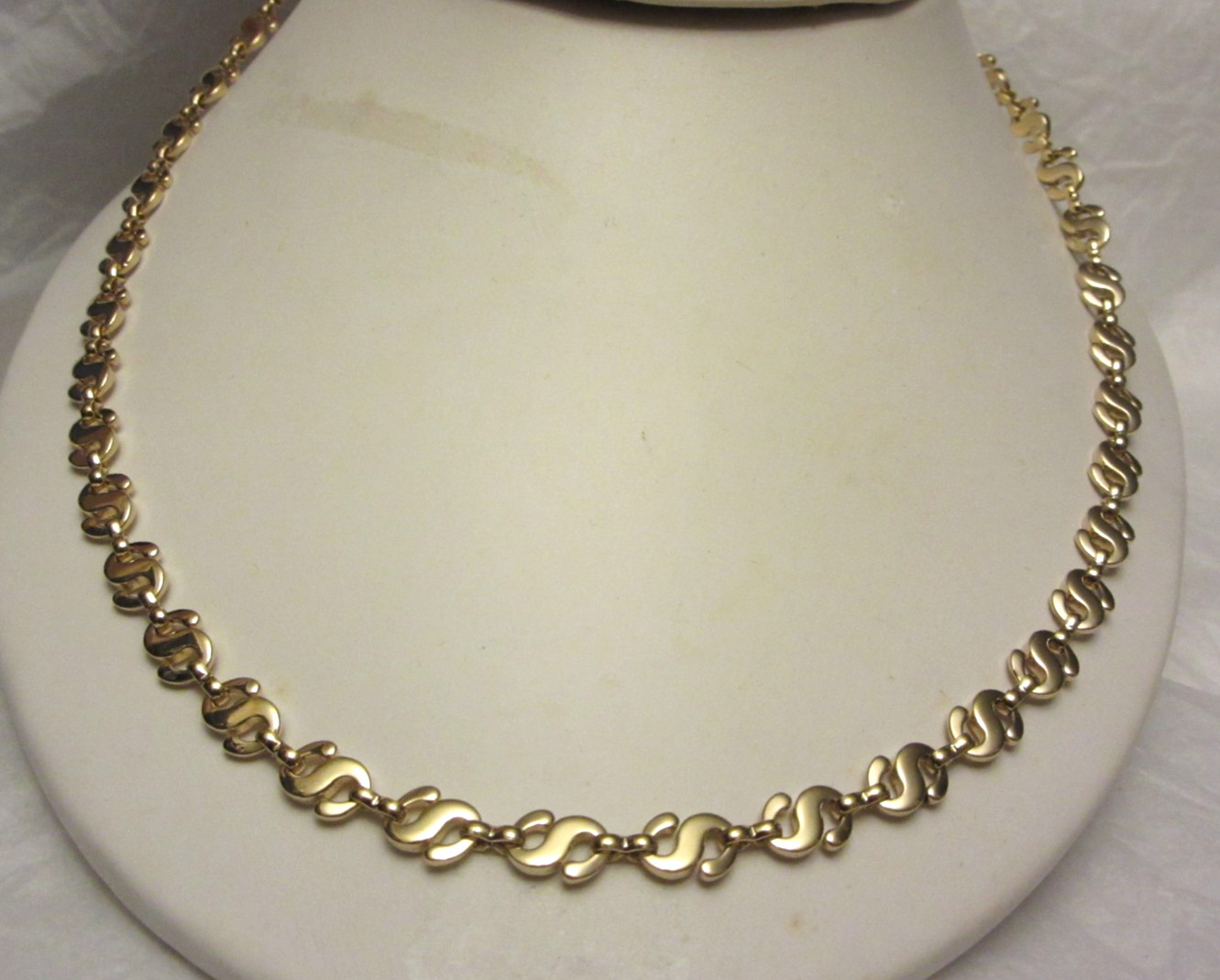 VTG I.O.G. Signed Idaho Opal & Gem Gold Tone Necklace “S” 24 Inch Long
